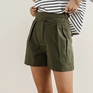 Bohme Remington Olive Green High Rise Shorts